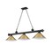 Z-Lite Cordon 3 Light Billiard, Matte Black & Rubbed Brass 2306-3MB-RB15 - alternate 3